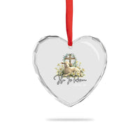 He Is Risen Heart Crystal Glass Ornament Christian Religious Easter Day Bible Verse Sheep - Wonder Print Shop