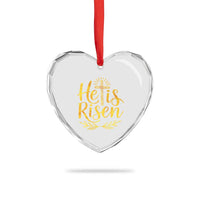 He Is Risen Heart Crystal Glass Ornament Jesus Easter Religious Christians - Wonder Print Shop