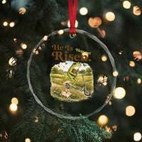 He Is Risen Hop On Crystal Glass Ornament Christian Easter Frog