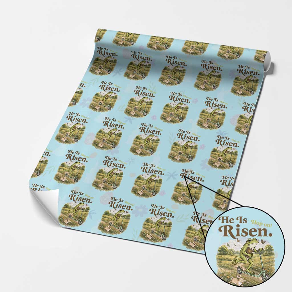He Is Risen Hop On Wrapping Paper Roll Christian Easter Frog