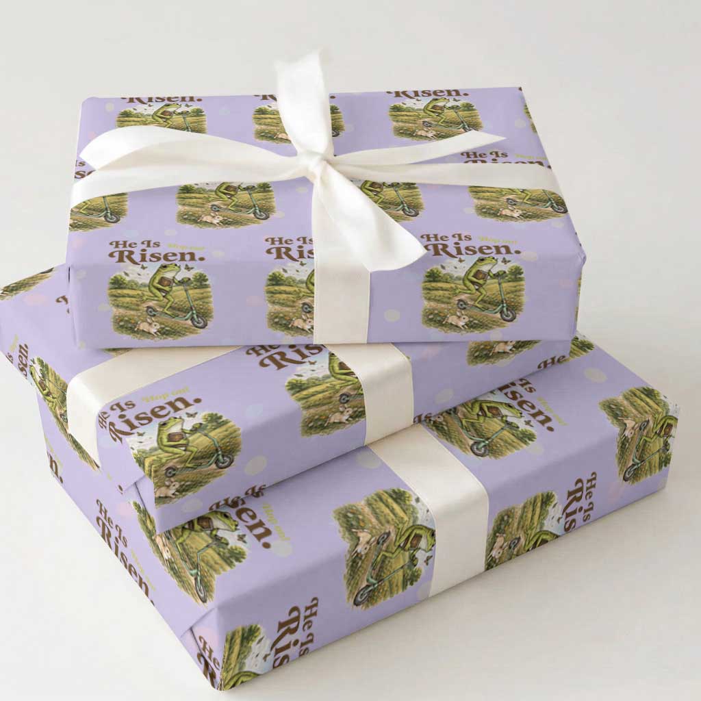 He Is Risen Hop On Wrapping Paper Roll Christian Easter Frog
