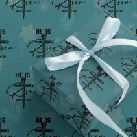He Is Risen Matthew 28:6 Christian Easter Wrapping Paper Roll Nail Cross Faith Religious Inspirational Gift