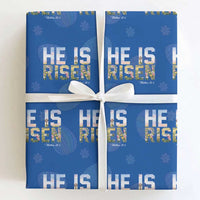 He Is Risen Matthew 28:6 Floral Christian Easter Wrapping Paper Roll Spring Flowers Cross Landscape Faith Inspirational Gift