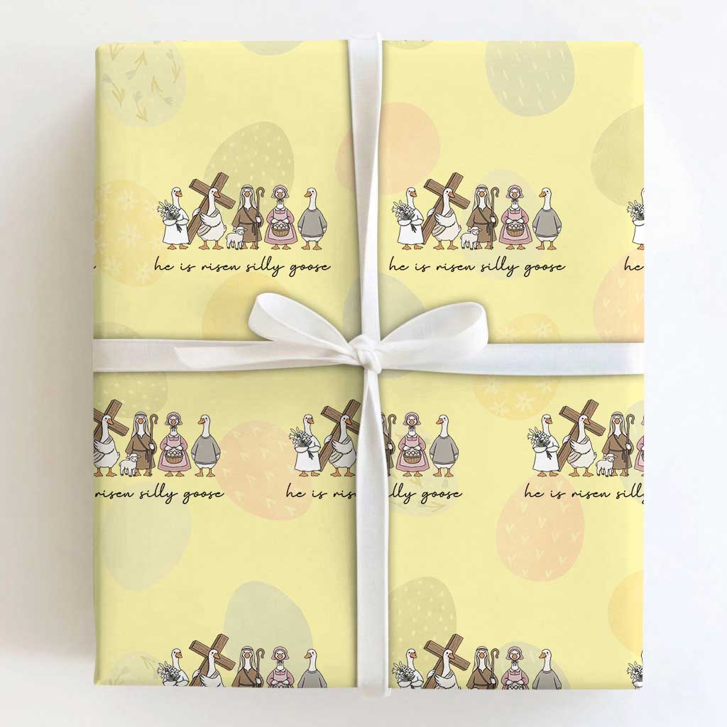 He Is Risen Silly Goose Wrapping Paper Roll Funny Christian Easter