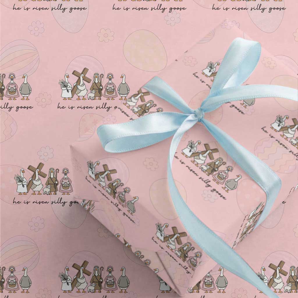 He Is Risen Silly Goose Wrapping Paper Roll Funny Christian Easter