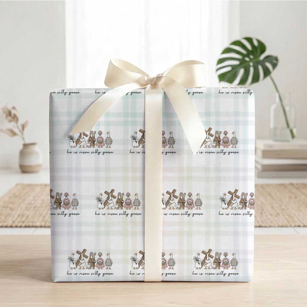 He Is Risen Silly Goose Wrapping Paper Roll Funny Christian Easter