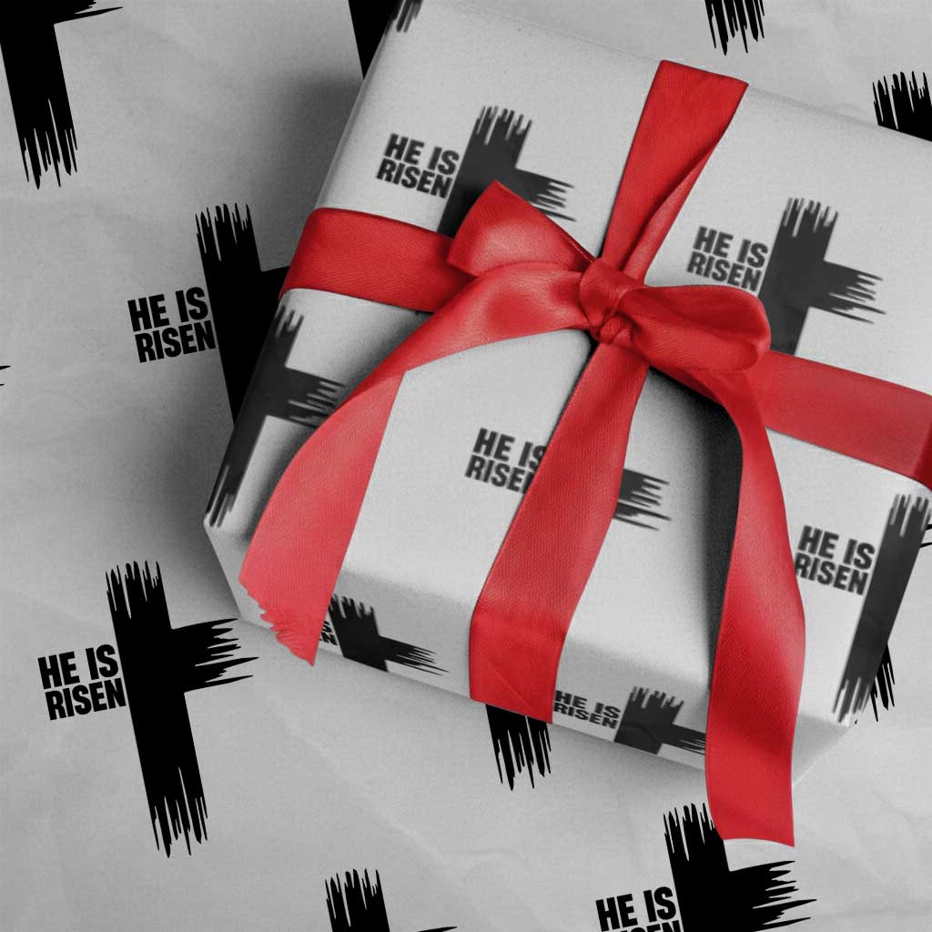 He Is Risen Wrapping Paper Roll Christian Easter Cross