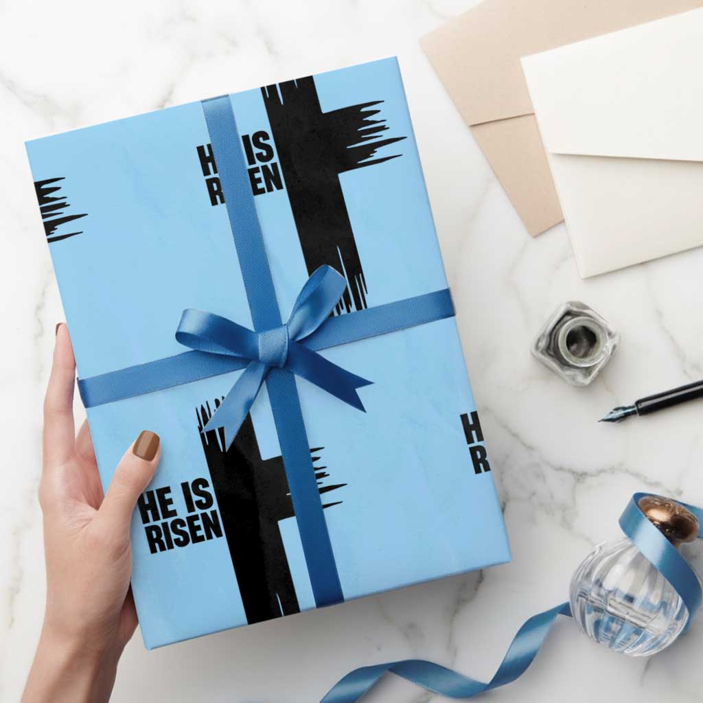 He Is Risen Wrapping Paper Roll Christian Easter Cross