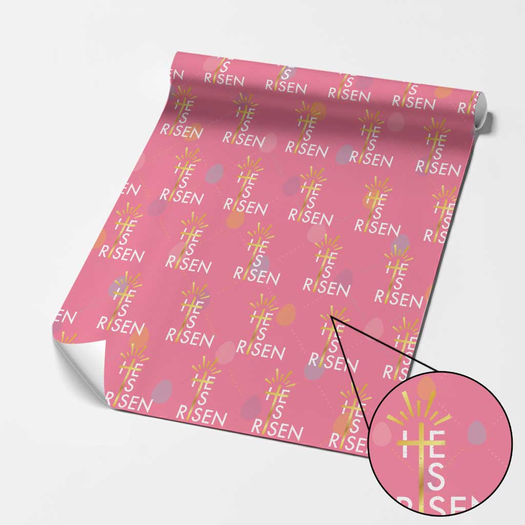 He Is Risen Wrapping Paper Roll Christian Easter Day Religious Bible Verse Cross