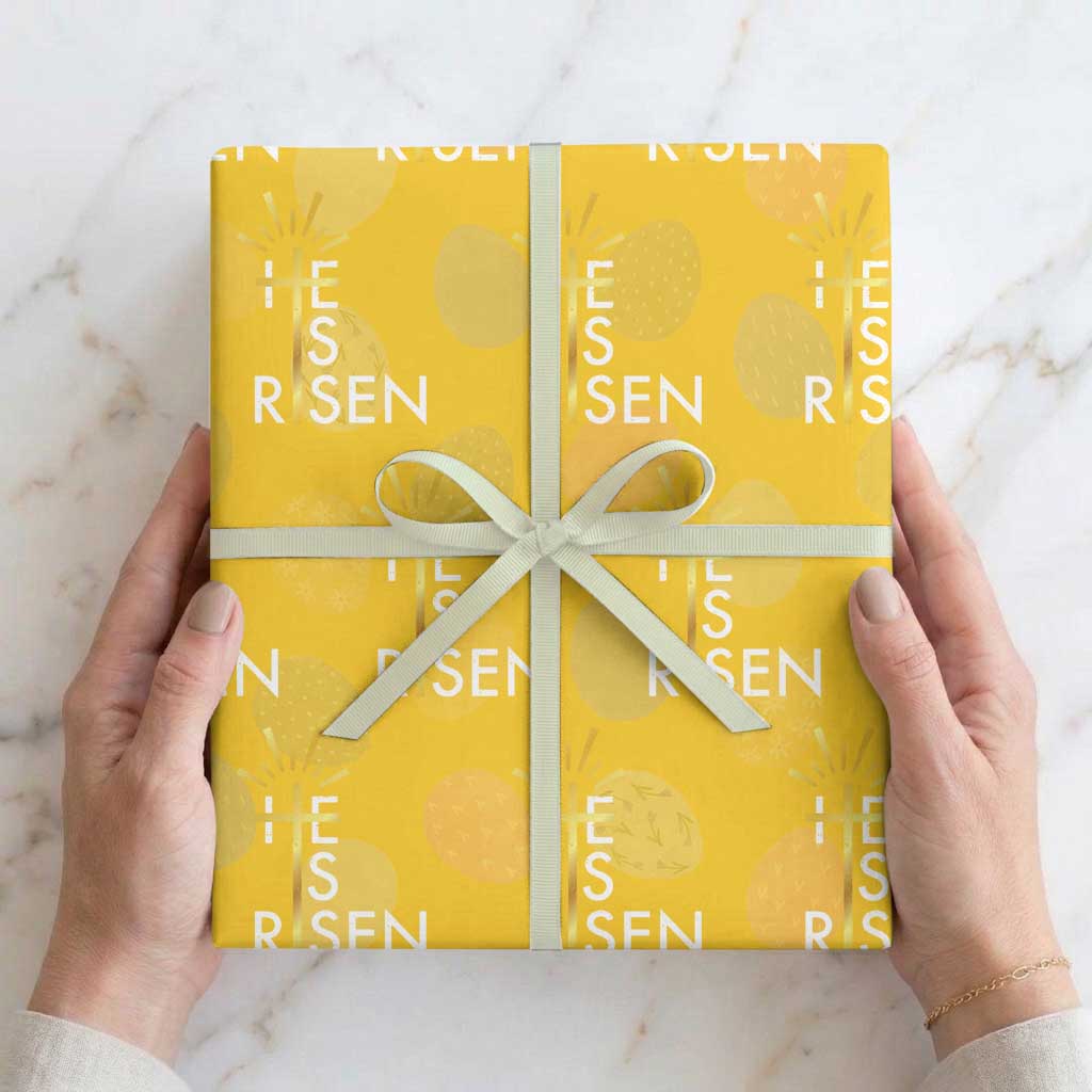 He Is Risen Wrapping Paper Roll Christian Easter Day Religious Bible Verse Cross