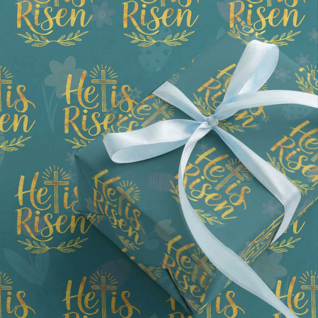 He Is Risen Wrapping Paper Roll Jesus Easter Religious Christians
