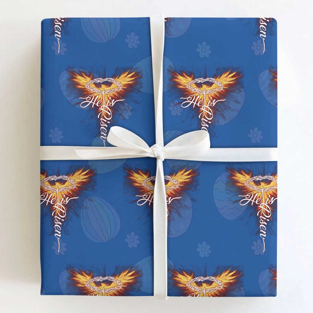 He Is Risen Wrapping Paper Roll Jesus Resurrection Easter Christian Cross Phoenix Rising