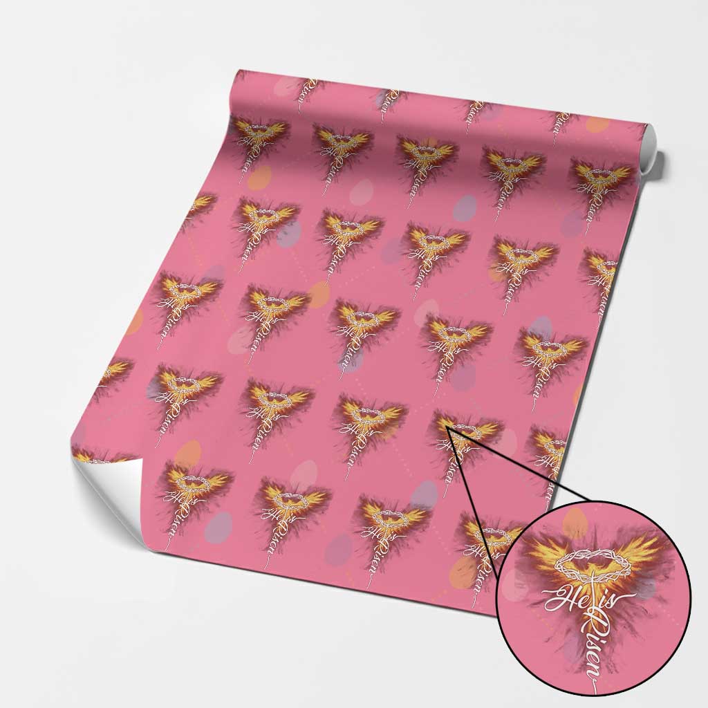 He Is Risen Wrapping Paper Roll Jesus Resurrection Easter Christian Cross Phoenix Rising