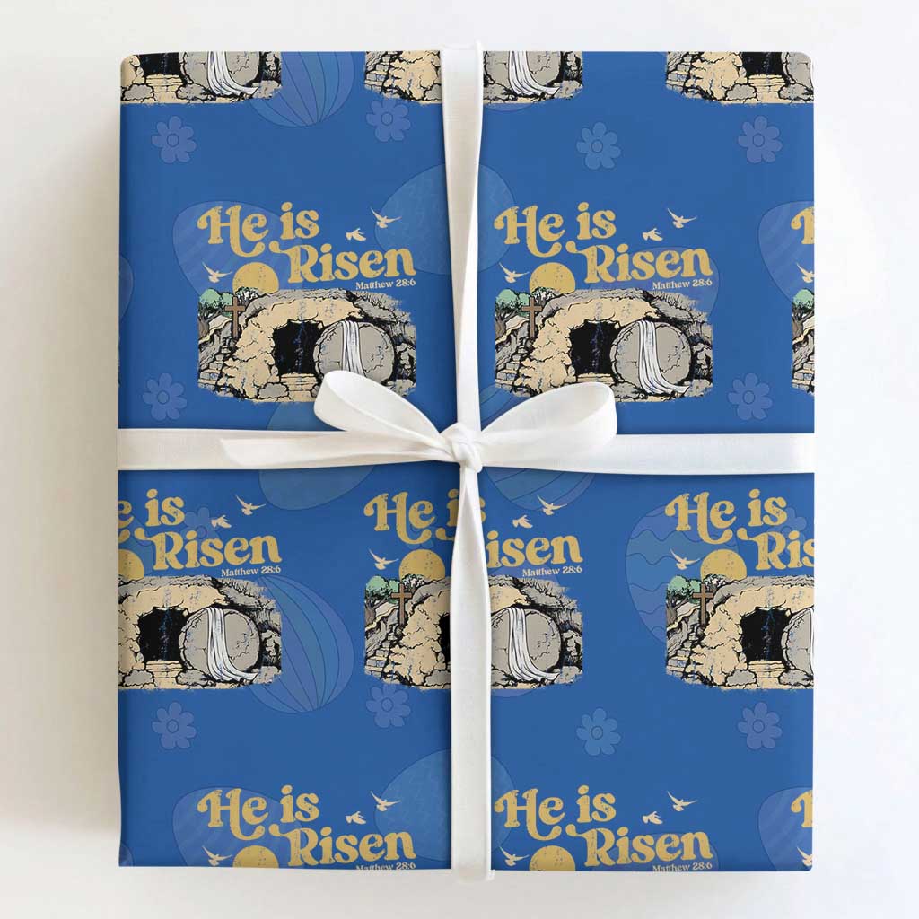 He Is Risen Wrapping Paper Roll Retro Vintage Easter Jesus Christian Apparel
