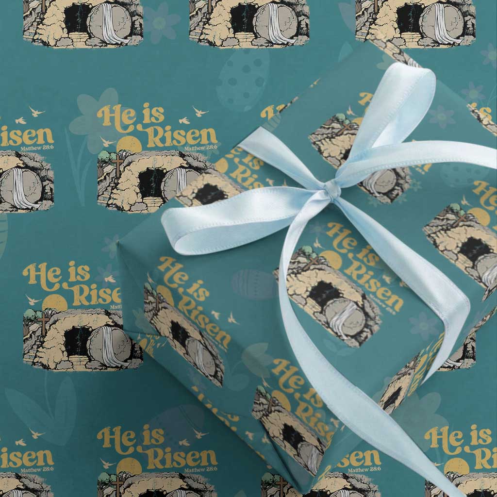 He Is Risen Wrapping Paper Roll Retro Vintage Easter Jesus Christian Apparel