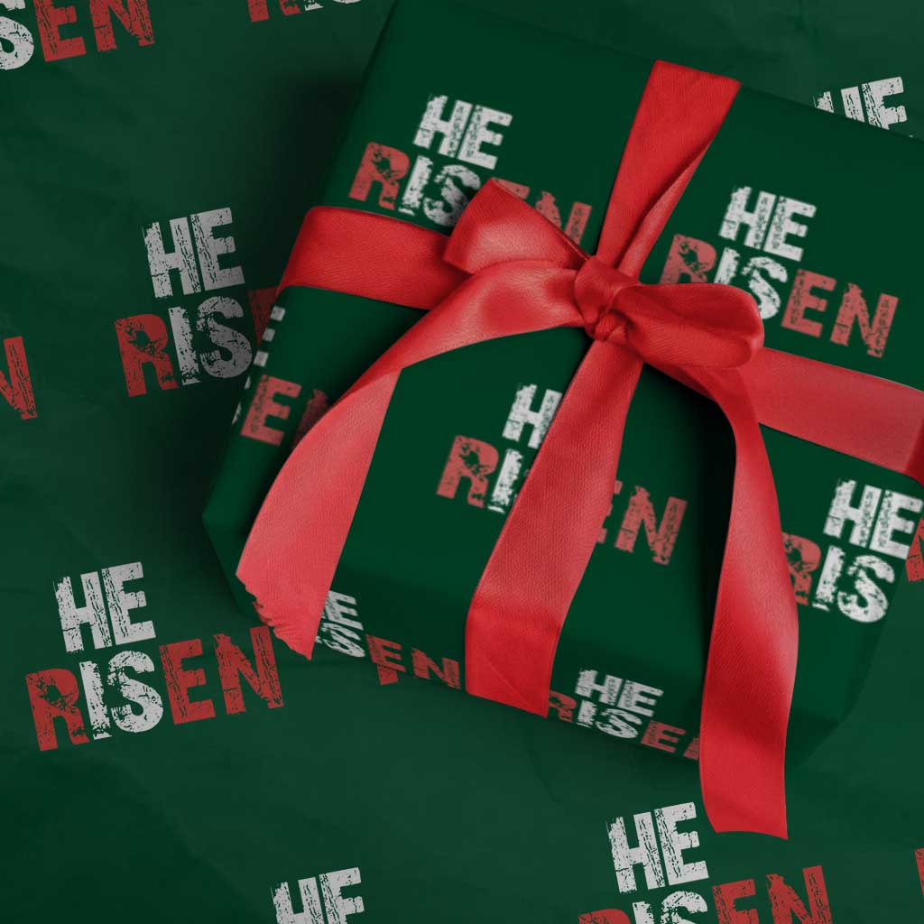 He Is Risen Wrapping Paper Roll Vintage Christian Religious Faith - Wonder Print Shop