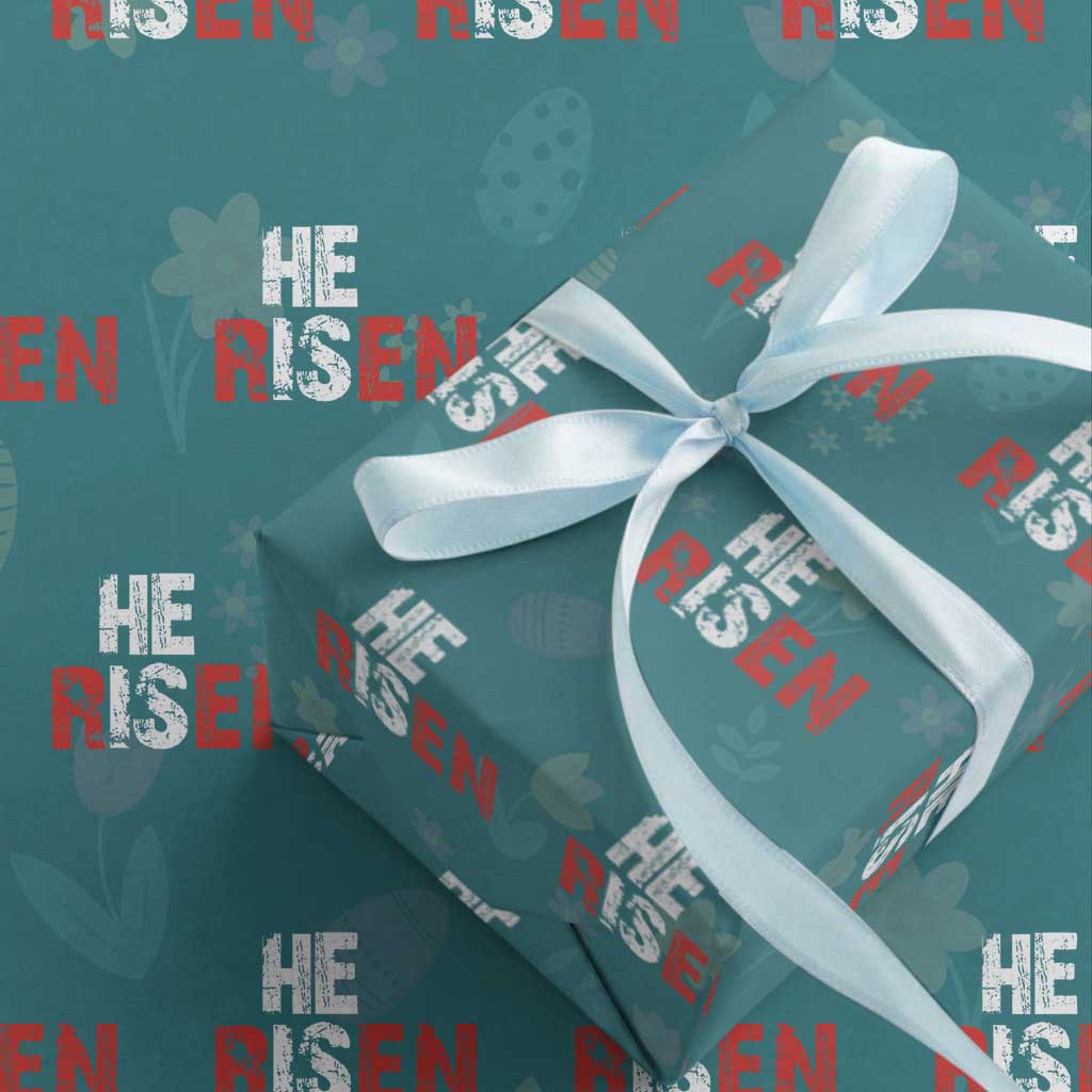 He Is Risen Wrapping Paper Roll Vintage Christian Religious Faith