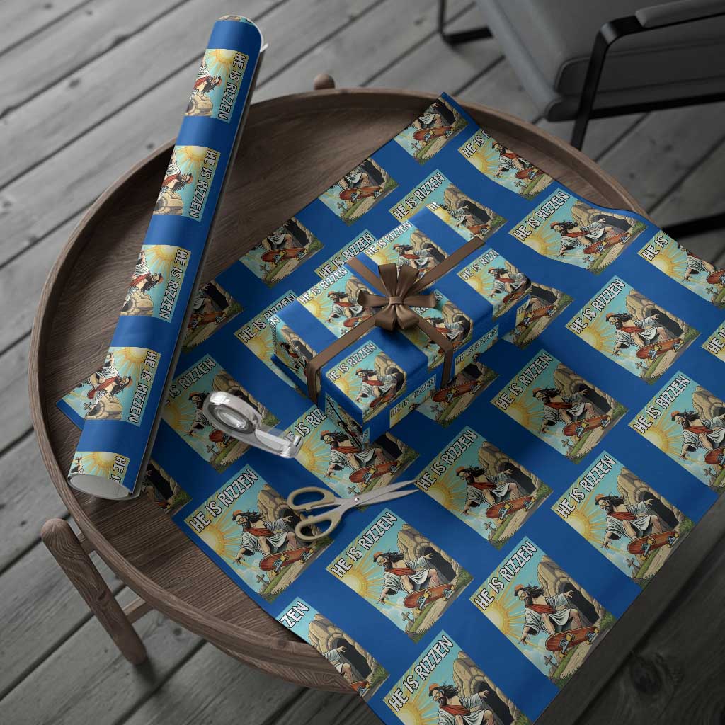 He is Rizzen Wrapping Paper Roll Funny Jesus Skateboarding Christian Meme - Wonder Print Shop