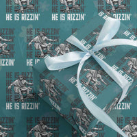 He Is Rizzin Funny Christian Easter Skateboarding Jesus Meme Wrapping Paper Roll Faith Humor Trendy Youth Gift