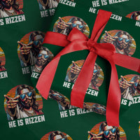 He is Rizzin Wrapping Paper Roll Funny Jesus Vintage Faith - Wonder Print Shop