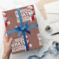 He Sees What You Have Been Reading Wrapping Paper Roll Funny Bookish Christmas Book Lover - Wonder Print Shop