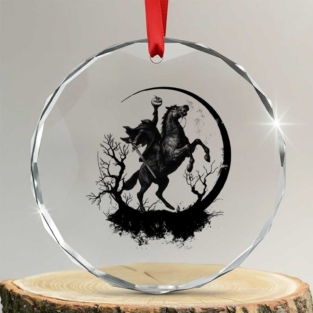 Headless Horseman Crystal Glass Ornament Retro Gothic Scary Pumpkin Moon Halloween Costume TS10
