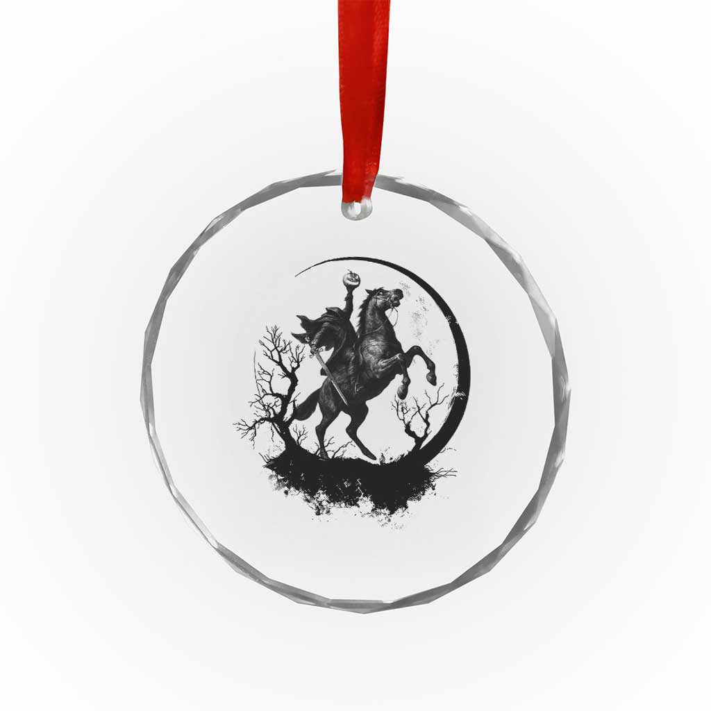 Headless Horseman Crystal Glass Ornament Retro Gothic Scary Pumpkin Moon Halloween Costume TS10