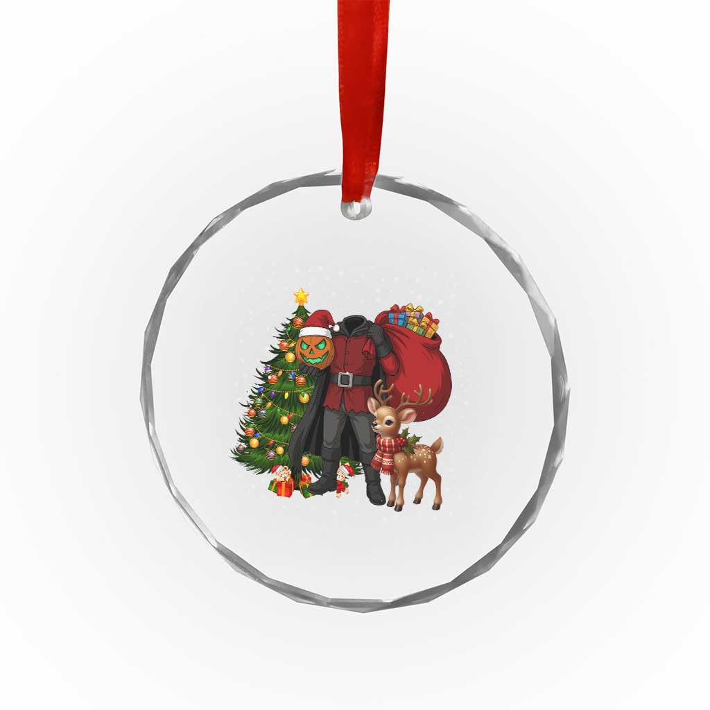Headless Horseman Santa Crystal Glass Ornament Funny Christmas Mashup Gift TS12