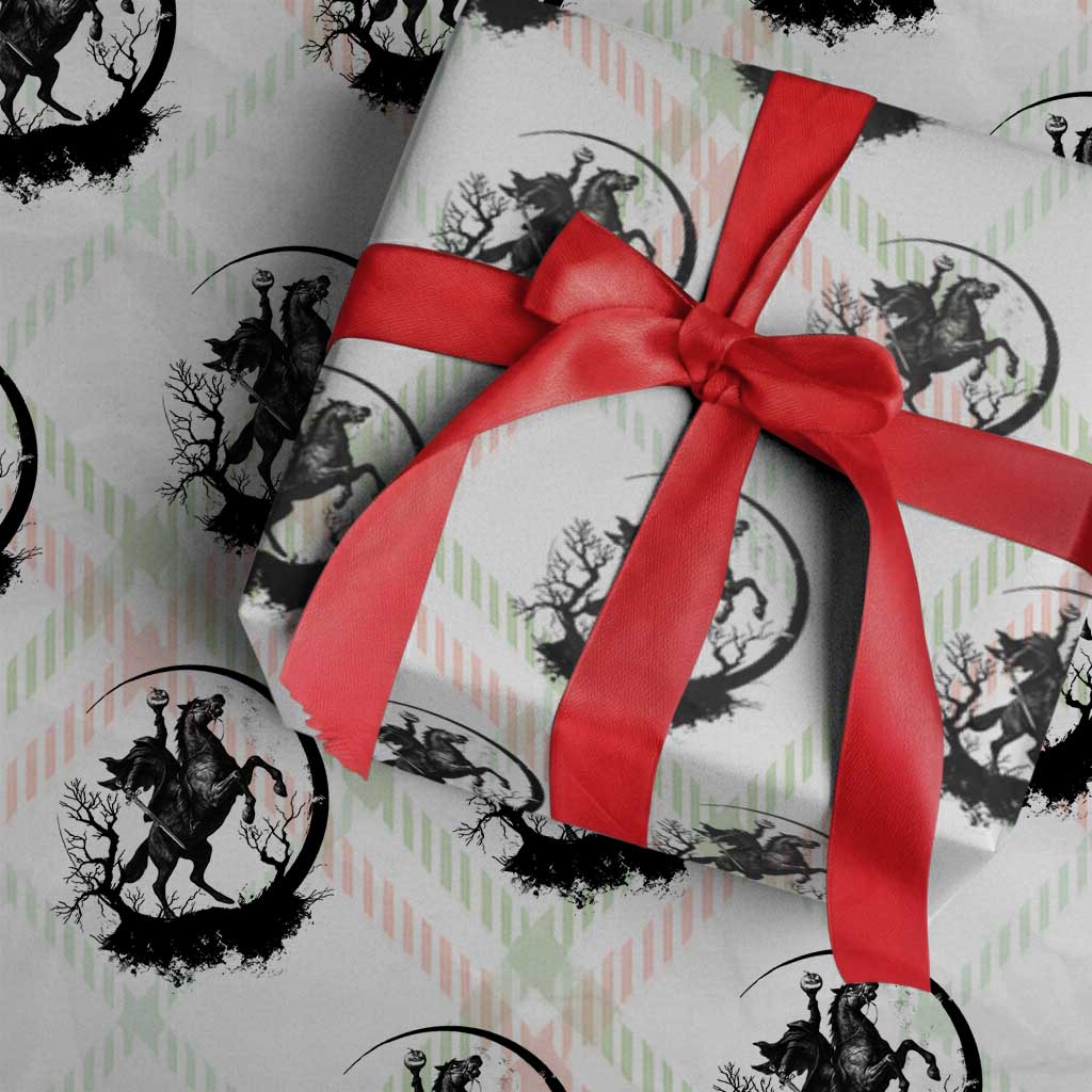 Headless Horseman Wrapping Paper Roll Retro Gothic Scary Pumpkin Moon Halloween Costume - Wonder Print Shop