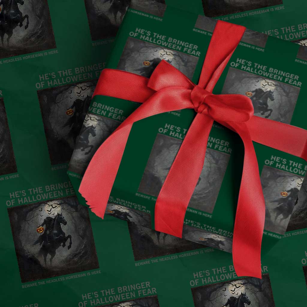 Headless Horseman Wrapping Paper Roll Vintage Gothic Scary Costume Halloween October Festive - Wonder Print Shop