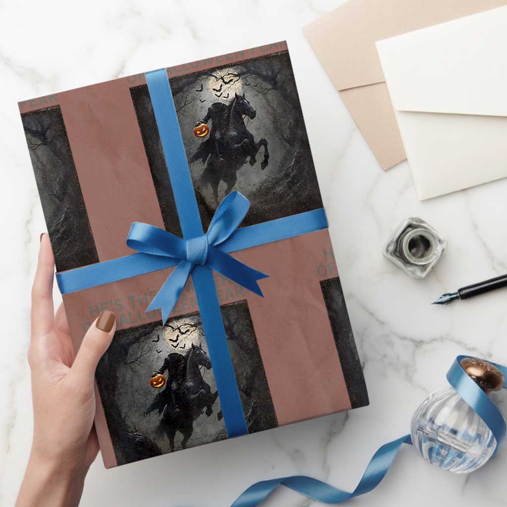 Headless Horseman Wrapping Paper Roll Vintage Gothic Scary Costume Halloween October Festive - Wonder Print Shop