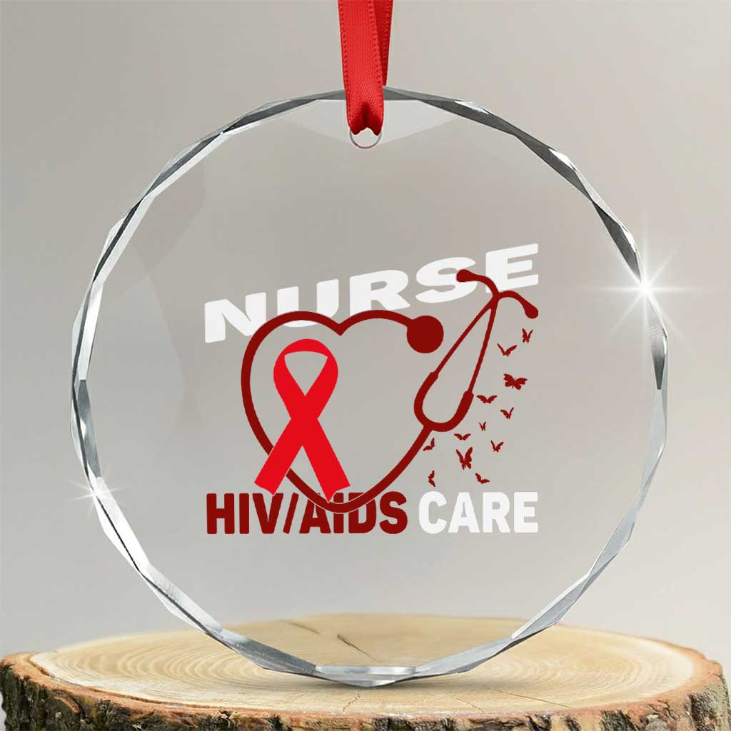 Healthcare Hero HIV AIDS Care Nurse Gift Crystal Glass Ornament - Wonder Print Shop