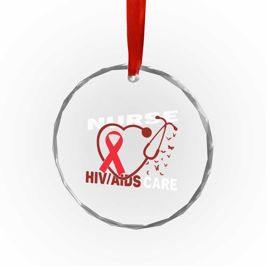 Healthcare Hero HIV AIDS Care Nurse Gift Crystal Glass Ornament - Wonder Print Shop
