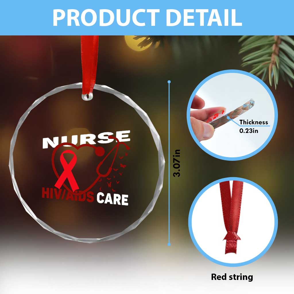 Healthcare Hero HIV AIDS Care Nurse Gift Crystal Glass Ornament - Wonder Print Shop
