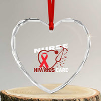 Healthcare Hero HIV AIDS Care Nurse Gift Heart Crystal Glass Ornament - Wonder Print Shop