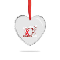 Healthcare Hero HIV AIDS Care Nurse Gift Heart Crystal Glass Ornament - Wonder Print Shop