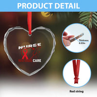 Healthcare Hero HIV AIDS Care Nurse Gift Heart Crystal Glass Ornament - Wonder Print Shop