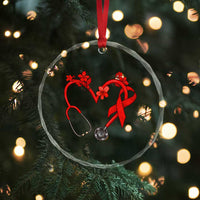 Healthcare Hero HIV Awareness Crystal Glass Ornament Red Ribbon Support Gift - Wonder Print Shop
