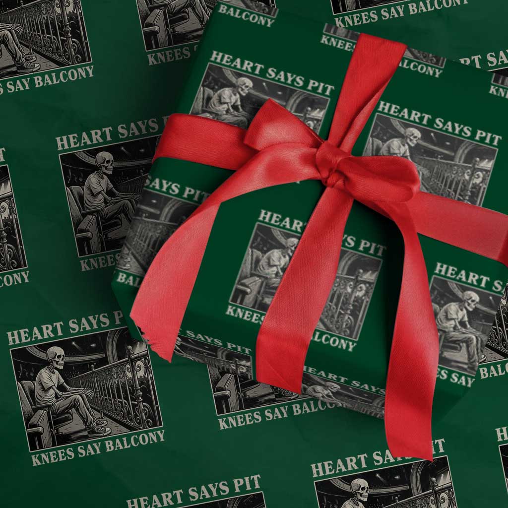 Heart Says Pit Knees Say Balcony Wrapping Paper Roll Funny Concert Quote - Wonder Print Shop