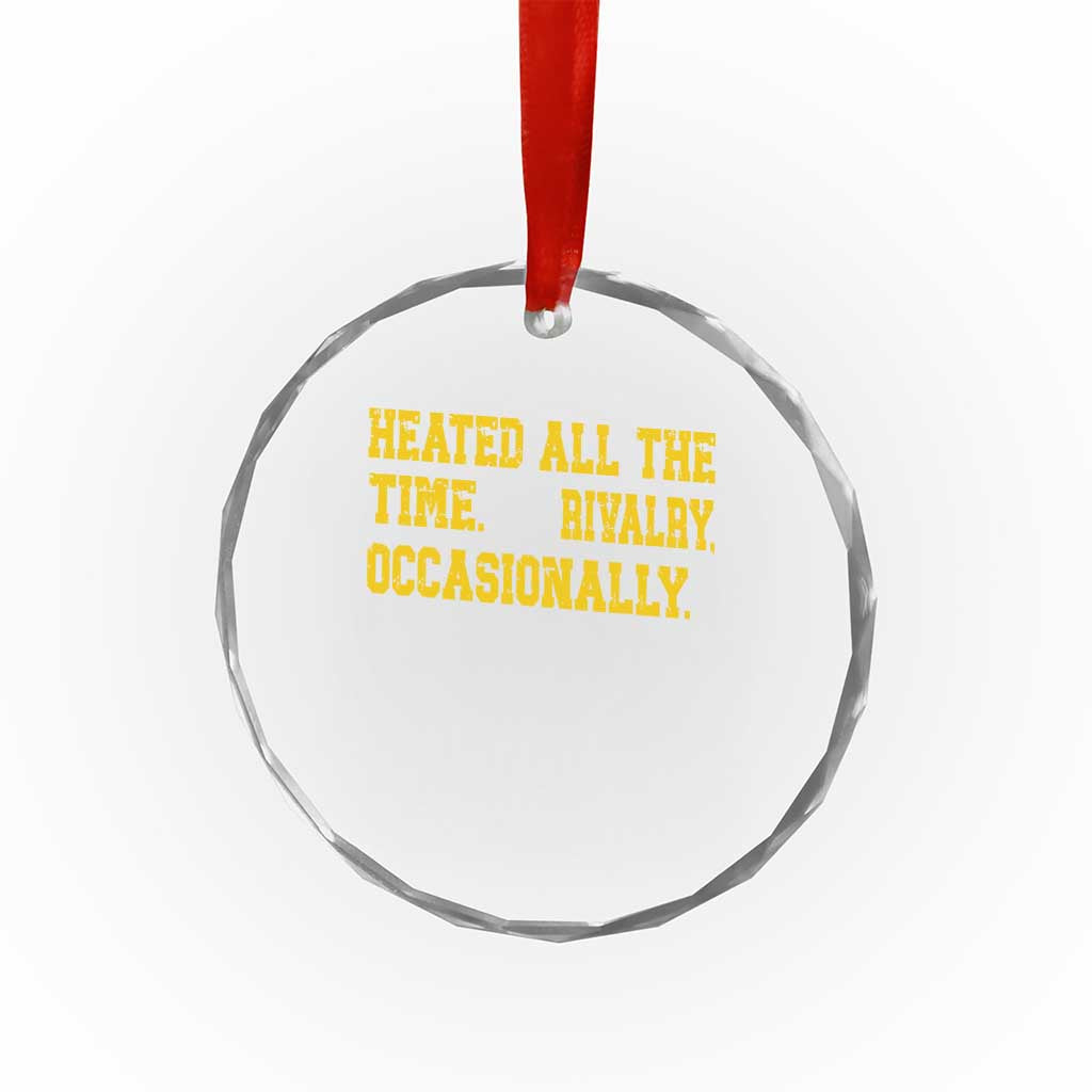 Heated All The Time Rivalry Occasionally Crystal Glass Ornament Viral Hockey Romance for Passionate Fans