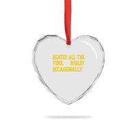Heated All The Time Rivalry Occasionally Heart Crystal Glass Ornament Viral Hockey Romance for Passionate Fans