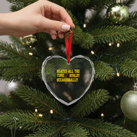 Heated All The Time Rivalry Occasionally Heart Crystal Glass Ornament Viral Hockey Romance for Passionate Fans