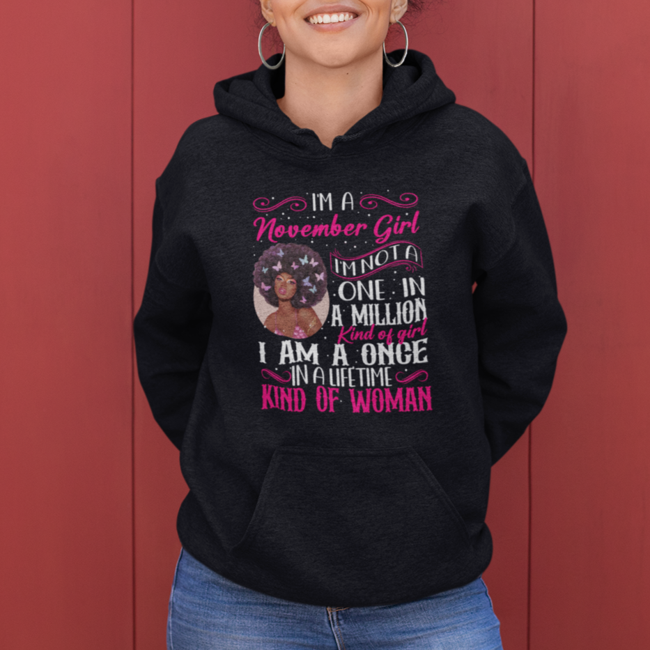 Birthday Hoodie I'm A November Girl Black Women - Wonder Print Shop