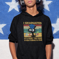 Last Day Of School Hoodie Black Cat It's Fine I'm Fine Everything - Wonder Print Shop
