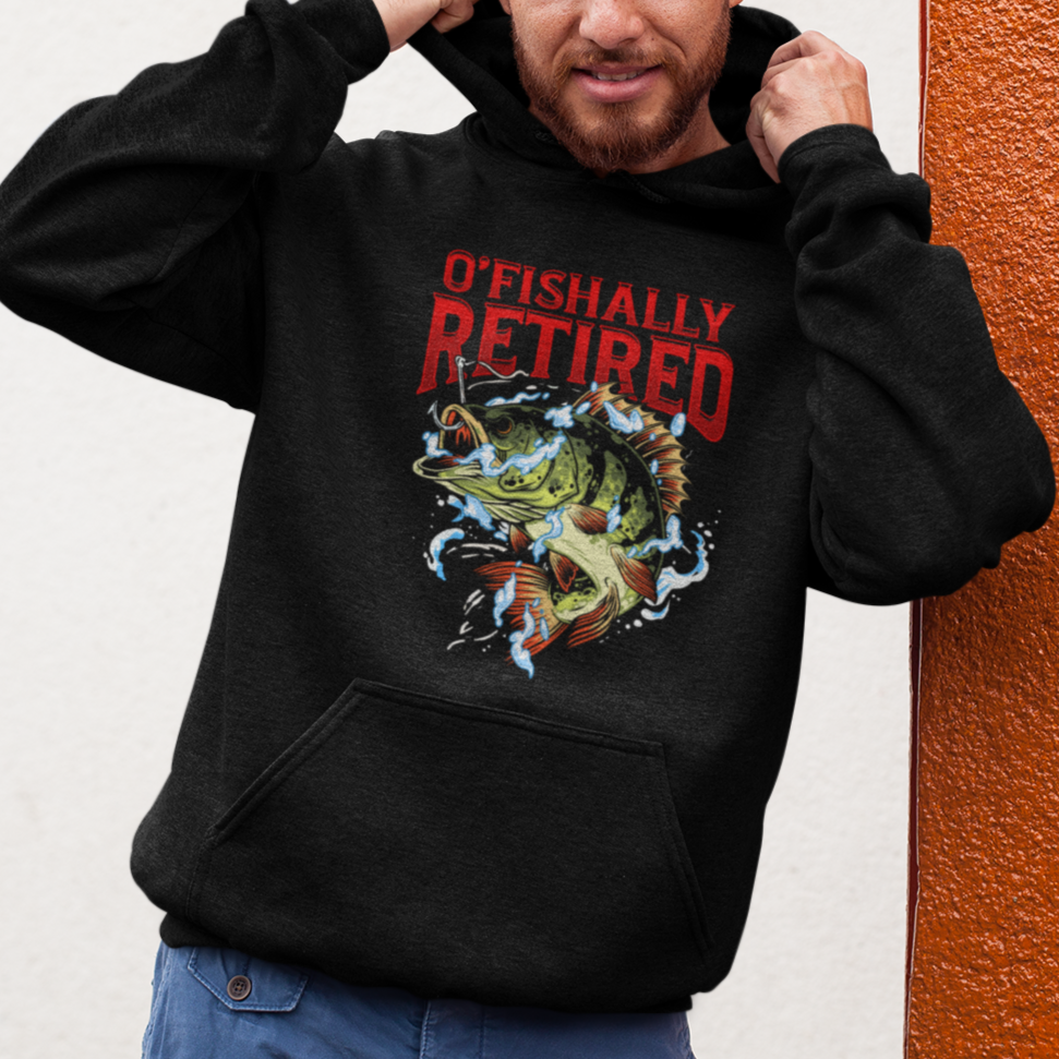 Retirement Hoodie O'fishally Retired Fishing Men - Wonder Print Shop