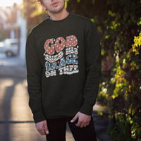 God Blessing Sweatshirt God Shed His Grace On Thee Amercan Flag - Wonder Print Shop