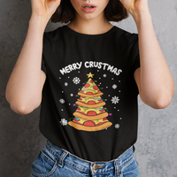 Merry Crustmas Pizza Christmas Tree Xmas T Shirt - Wonder Print Shop