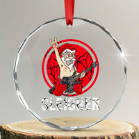 Heavy Mental Crystal Glass Ornament Sleigher Santa Playing Guitar TS09