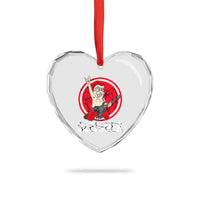 Heavy Mental Heart Crystal Glass Ornament Sleigher Santa Playing Guitar - Wonder Print Shop
