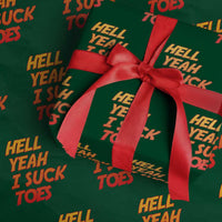 Hell Yeah I Suck Toes Wrapping Paper Roll Funny Foot Fetish Sucking Toes Dirty Joke - Wonder Print Shop